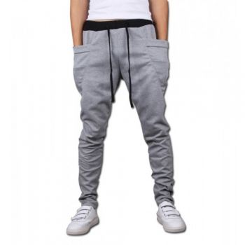 Heather Grey Baggy Tapered Bandana Pant For Him